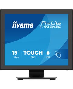Monitors iiyama 19" PCAP bezrāmja priekšējais, 10 punktu skārienjūtīgs, IPS panelis, 1280x1024, skaļruņi, VGA, DisplayPort, HDMI, 225cd/m2 (ar skārienu), USB interfeiss, iebūvēts barošanas adapteris, daudzskārienjūtīgs ar atbalstītu operētājsistēmu Monitori