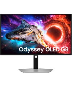 Samsung LS27HG800SUXEN 27 " QD-OLED 16:9 240 Hz 0.03 ms 3840 x 2160 pixels 250 cd/m² HDMI ports quantity 2 Silver Monitori