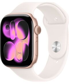 Apple Watch Series 11 GPS + Cellular 46mm Rose Gold Aluminium Case with Light Blush Sport Band - M/L Apple Smart-Watch Pulksteņi
