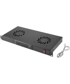 Lanberg 19" fan unit/ventilation panel with LCD 2 fans + thermostat 230V AK-1502-B Black Серверы и компоненты серверов