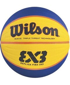 Basketbola bumba Wilson FIBA 3X3 Mini Rubber Basketball 18971 3 zila/dzeltena Basketbolam