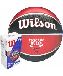 Basketbola bumba Wilson NBA Team Chicago Bulls WTB1300XBCHI 7 melna/sarkana komplekts ar pumpi Basketbolam