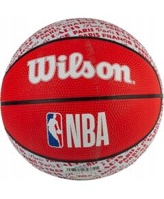 Mini basketbola bumba Wilson NBA City Paris WZ4033001XB 3 sarkana Basketbolam