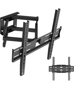 Maclean TV Mount / Bracket, max VESA 400x400, 32-70", up to 40 kg, black, tilt adjustment +12°–-12° and swivel adjustment +60°–-60°, MC-192 TV un monitoru stiprinājumi, kronšteini