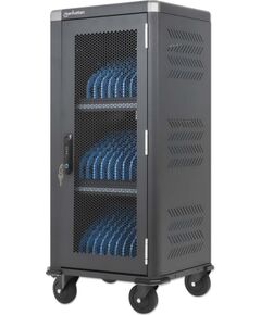 Manhattan iPad to 13", MacBook Air to 13" & Chromebook 14" 30-bay Charging Trolley/Cart via USB-C (30W), Also other tablets/smartphones (with device to USB-C cable), Bays 404x27.6x283mm, USB-C charging cables included, Cabinet Telefonu lādētāji 220v