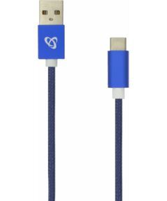 Sbox USB-TYPEC-15BL USB Type C M/M 1.5m  Fruity Blue Data USB kabeļi