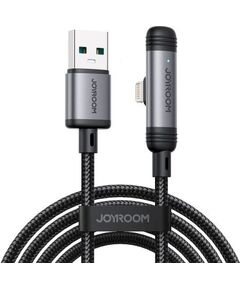 Joyroom USB - Lightning EnjoyX Series 90 Degree Cable A56 Uzlādes kabelis priekš 3A 480mb/s 1.2m / melns Data USB kabeļi