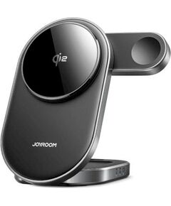 Joyroom JR-W17 Wireless Charger 3-in-1 Беспроводное зарядное устройство для iPhone, Apple Watch и AirPods All Series Cable 15W / чёрный Bezvadu telefonu lādētāji