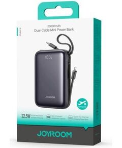 Joyroom JR-PBF29 Power Bank with Digital Display Type-C, PD 22.5W, 20000 mAh with built-in Double Type-C Cable Зарядная батарея / чёрный Power-банки