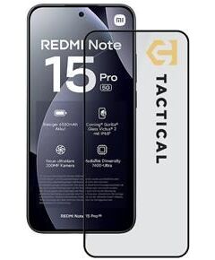Tactical -  Tactical Glass Shield 5D sklo pro Xiaomi Redmi Note 15 Pro+ Black Защитная пленка для экрана