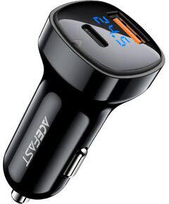 Acefast   Acefast car charger 66W USB Type C / USB, PPS, Power Delivery, Quick Charge 4.0, AFC, FCP black (B4 black) Telefonu lādētāji 220v