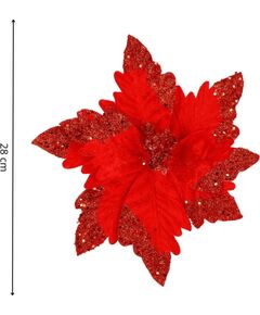 Springos Ziemassvētku rotājums  poinsettia 28 cm CA1260  Eglīšu rotājumi