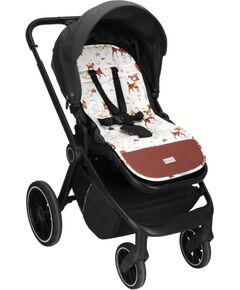 Вкладыш в прогулочную коляску Springos SB0056, 37x78 см, двусторонний коврик, узор с животными, серый/белый/коричневый/многоцветный Аксессуары для колясок