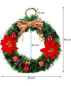 Ziemassvētku vainags durvju dekorācija Springos CA1018 35 cm Ziemassvētku dekorācijas