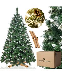 Mākslīgā Ziemassvētku eglīte Premium Royal Trees Springos CT0192 240 cm, sniegota dimanta priede ar čiekuriem Mākslīgās egles