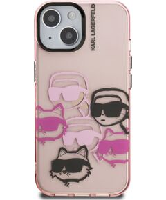 Karl Lagerfeld IML Multi K&CH Heads Case Aizsargapvalks priekš iPhone 15 Neoriģinālie Maciņi