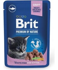 BRIT Premium by Nature Kitten White fish - wet cat food - 100 g Barība