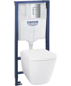 Grohe 4 in 1-pods ar QR/SC vāku BauCeramic rimless, rāmis Rapid SL, hromēts taustiņš Skate Cosmo 38732000 Iebūvējamie rāmji