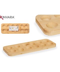 Бамбуковая подставка для яиц, на 12 яиц, 1,6 × 30 × 11,5 см, 90959, KINVARA Машины для мороженого