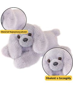 LeanToys Pluszowy Piesek Cocker Spaniel Z Obciążonymi Łapami Szary 30cm Mīkstās rotaļlietas
