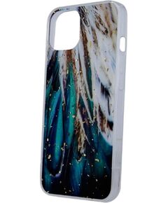 iLike Apple  Gold Glam case for iPhone 14 Pro 6,1 feathers Neoriģinālie Maciņi