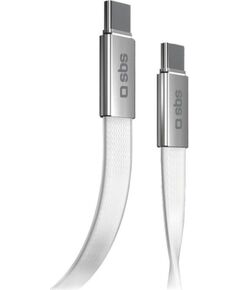 SBS Slim charging and data cable, 60 W, 1 m, USB-C, white - Cable Дата USB-кабели