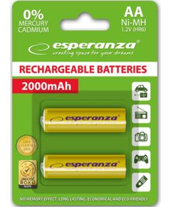 Esperanza EZA103Y PRECHARGED HR6 2000MAH ALWAYS READY BLISTERA IEPAKOJUMĀ 2GB. Baterijas un akumulatori