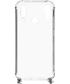 Evelatus Huawei  P30 Lite Silicone Transparent with Necklace TPU Strap Silver Neoriģinālie Maciņi