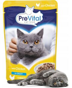 PREVITAL Chicken in gravy - wet cat food - 100g Barība