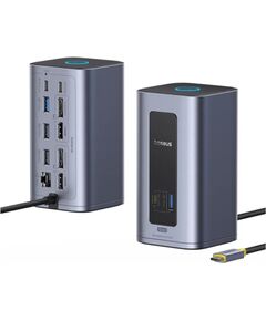 Dokstacija 12-in-1 ar USB-C savienotāju – 2xHDMI/DisplayPort, USB-C/PD, USB 3.0, RJ45, USB-C, Nomos Air, Mac, BASEUS Новинки Компьютерная техника