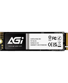 Agi Technology SSD AGI 300xTBW rating MTBF 1600000 h Read speed 3000 MB/s Write speed 1400 MB/s NVMe Yes PCI Express 3.0 M.2 512 GB AGI512GIMAI298-CB SSD Cietie Diski (Solid state drive)