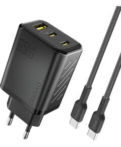 Charger Dudao A29C GaN 65W 2xUSB-C/USB-A + USB-C to USB-C cable 1.0m black Telefonu lādētāji 220v