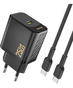 Сетевая зарядка Dudao A27C GaN 25W USB-C + USB-C to USB-C cable 1.0m черная Зарядные устройства