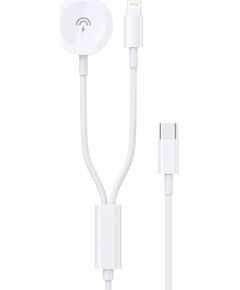USB cable Dudao A12MAX-2in1 USB-C to iWatch/Lightning 20W 1.2m white Bezvadu telefonu lādētāji