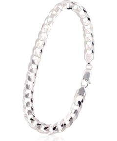 Серебряная цепочка Картье 6.9 мм, алмазная обработка граней #2400063-bracelet, Серебро 925°, длина: 20 см, 13.4 гр. Viriešiem