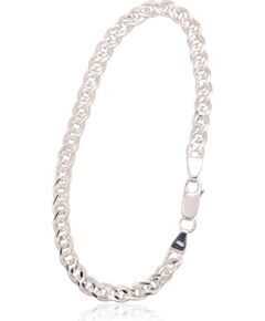 Sudraba ķēdīte Mona Liza 4,9 mm, dimantu apstrādājums #2400062-bracelet, Sudrabs 925°, garums: 20 cm, 6.3 gr. Aproces-ķēdītes