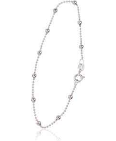 Серебряная цепочка Бусинки 1-3 мм #2400058(PRh-Gr)-bracelet, Серебро 925°, родий (покрытие), длина: 18 см, 2 гр. Aproces-ķēdītes