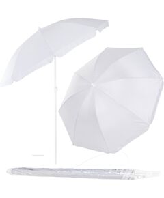 Springos Пляжный зонт BU0027, 160 см, серый, UPF50+, с чехлом Зонты от солнца и аксессуары
