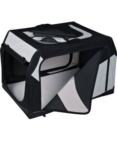 Trixie Box Transportowy "Vario" 61cm Nylon Czarno-szary Сумки для перевозки собак и кошек
