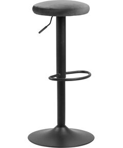 Bāra krēsls FINCH, D40xH82cm, sēdeklis: samta audums tumši pelēks, kāju balsts: ar raupju pulvera pārklājumu, matēti mel Jaunumi -Dārzam