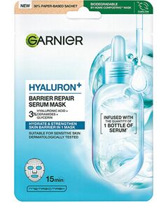 Garnier Hyaluron+ Barrier Repair Serum Mask - Pleťová maska 28.0g Smaržas - NESAKĀRTOTS