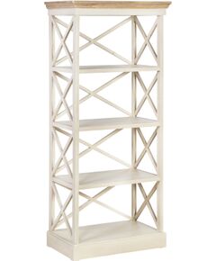 Полка для книг SAMIRA 72x36xH153.5cм, 4-полки, материал: дерево, цвет: антично-белый / коричневый Новинки Для дома и сада 