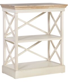 Полка для книг SAMIRA 72x36xH84.5cм, 2-полки, материал: дерево, цвет: антично-белый / коричневый Новинки Для дома и сада 