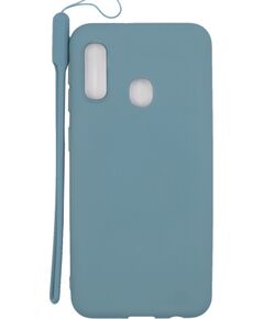 Evelatus Samsung  A20e Soft Touch Silicone Case with Strap Blue Чехлы - альтернативные