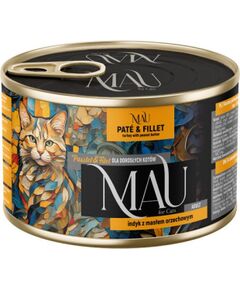 Dolina Noteci MAU Pate and Fillet Turkey with peanut butter - wet cat food - 185g Barība