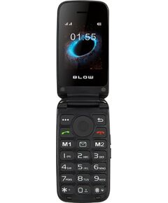 BLOW Black Phone for Seniors with a Flip Cover S24 Mobilie telefoni