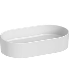 Jika izlietne Astra Oval ar keramisko izplūdes vāciņu, 530x310 mm, uz virsmas, balta Vannas istabas izlietnes