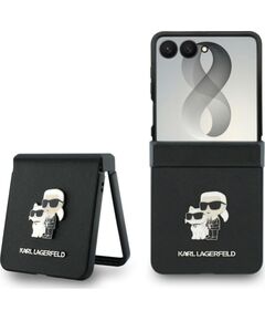 Karl Lagerfeld   KARL LAGERFELD case for SAMSUNG GALAXY Z FLIP 8 (Karl&Choupette Saffiano Pins) black Neoriģinālie Maciņi