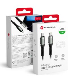 Forcell   Cable USB C to Lightning Forcell F-Energy PD 3A 27W Cafule 0,25 m C259 black Дата USB-кабели