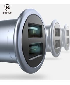 Baseus Universal  UFO Dual U smart car charger 3.1A CCUFO-16 Chrome Автомобильные зарядные устройства